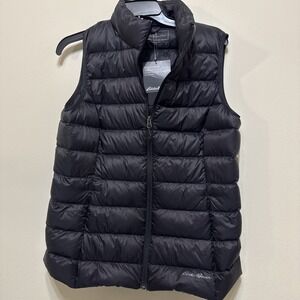 EDDIE BAUER EB650 DOWN FILLED WOMENS M PUFFER VEST BLACK NWT
